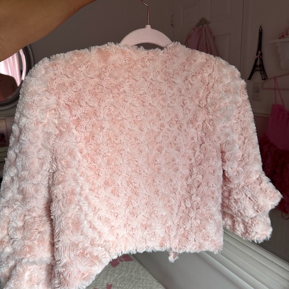 Bonnie Jean Pink Faux Fur Shawl Childs or Small Petite Adult - Picture 2 of 4
